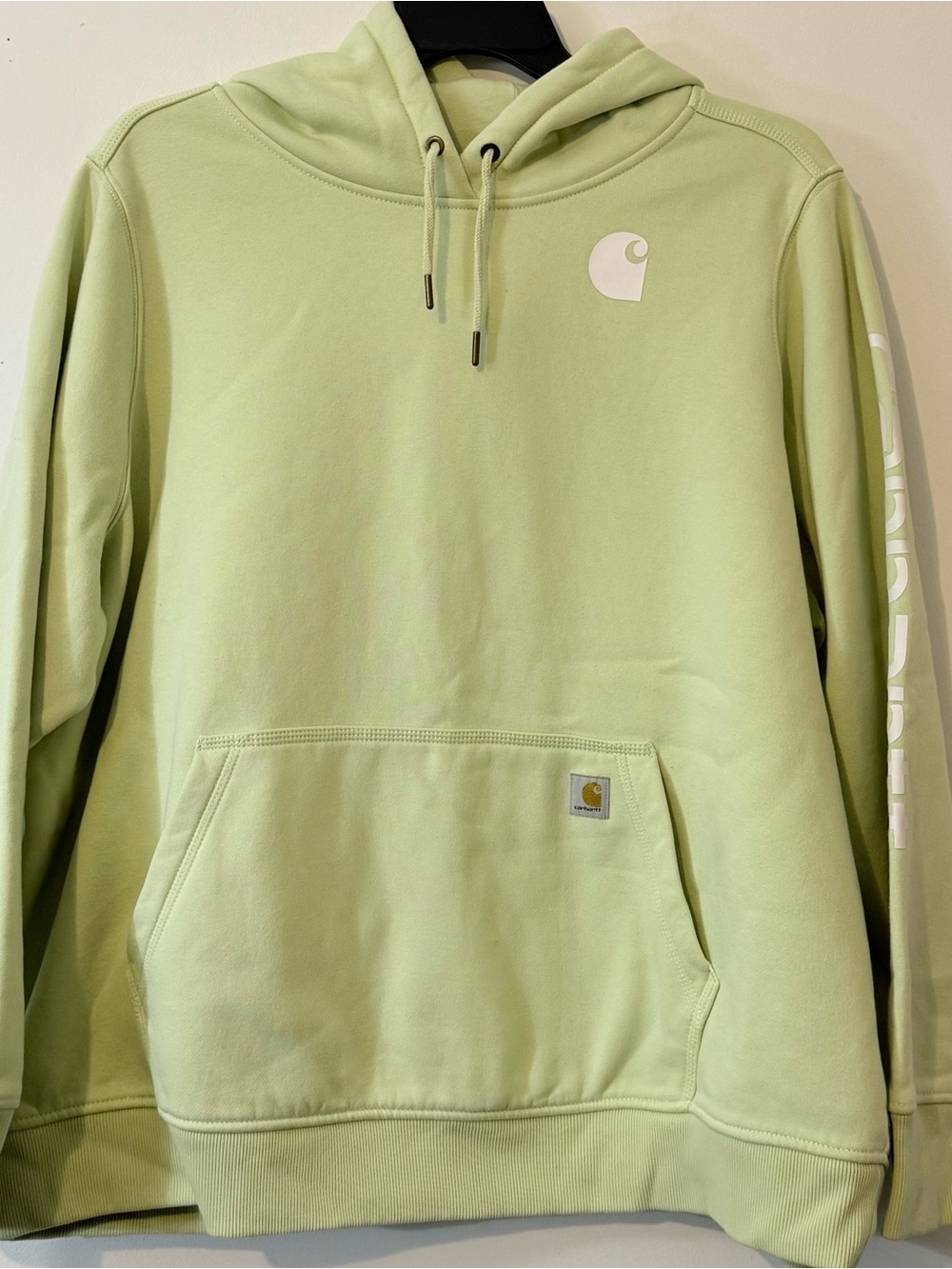 Carhartt Women’s Light Green Clarksburg Logo Pullover Hoodie Relaxed Fit Size 3X